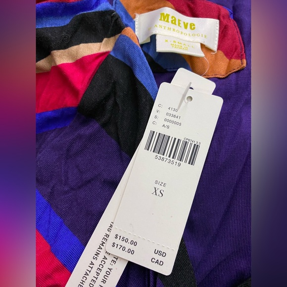 Anthropologie Angelique Wrap Striped Mini Dress - Picture 4 of 7